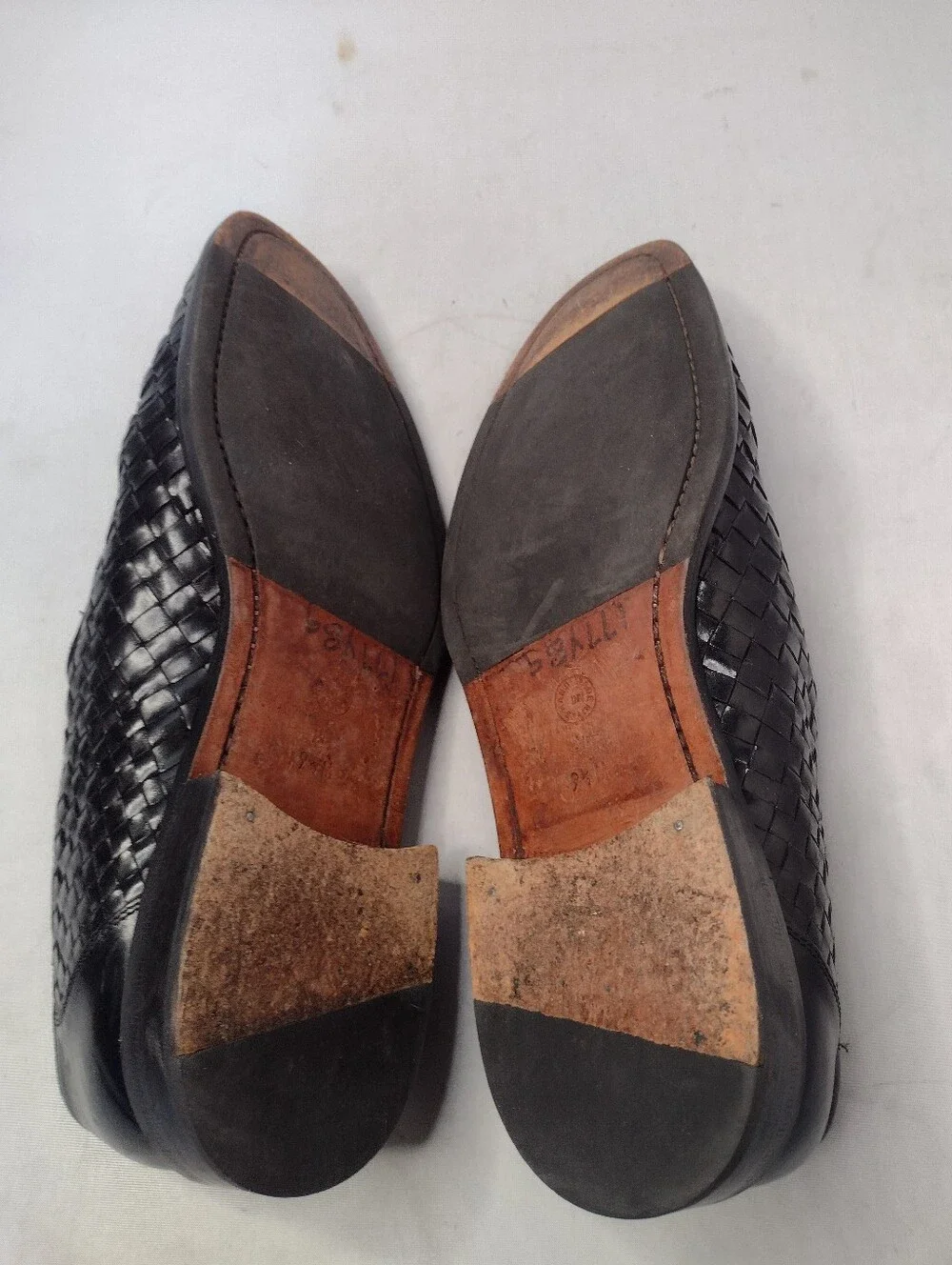 Mezlan Mens Manhattan Woven Leather Tuxedo Dress Loafers 9.5 Handmade Spain A31